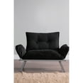 thumbnail image 2 of Black Chenille Futon Love Seat | Perfect for Compact Living Areas | Sturdy Metal Legs and Frame | Solves the Problem of Unstable Seating, 2 of 4