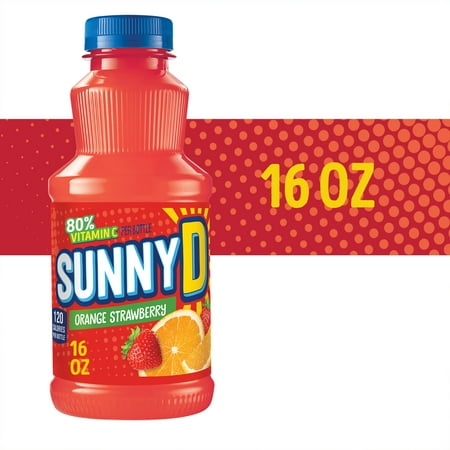 SUNNYD Orange Strawberry Juice Drink, 16 fl oz Bottle