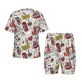 thumbnail image 1 of Fotbe London Landmark1 Pijama Estampada de 2 Piezas para Niños – Ropa de Dormir de Manga Corta Cómoda para Niños y Niñas, Camiseta y Shorts de Algodón-4X-Large, 1 of 6