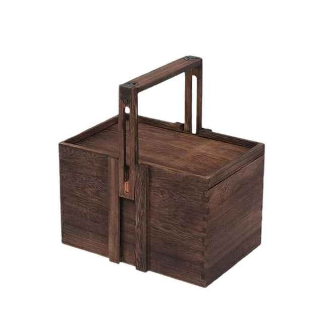 Elodie Wooden Storage Box Portable Wood Dried Fruit Box for Home Use Office Tearoom Small
