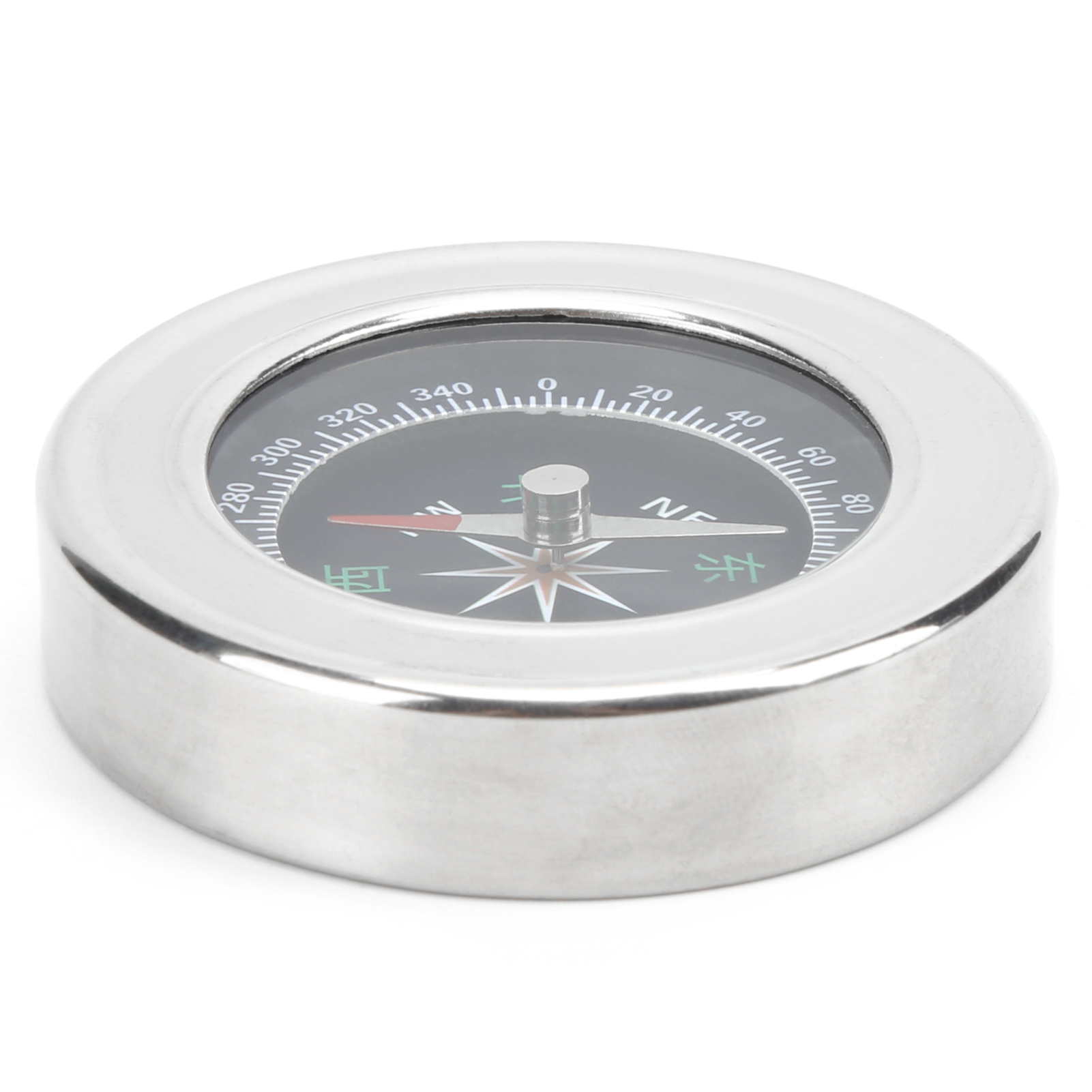 Mini Boussole De Poche En Acier Inoxydable - Diamètre 60mm - Pour Randonnée, Camping, Orientation