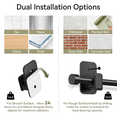 thumbnail image 2 of KoshiMe No Drill Black Curtain Rods 32 to 86" for Windows, 5/8" Adjustable Drapery Pole with Adhesive Brackets, Easy Install & Renter Friendly Without Drilling, Minimal Wall Damage Design, 2 of 8