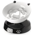 thumbnail image 1 of Cuenco de comida para gatos Slow Feeder Y YHY, diseño de cerámica con forma de gato, 1 of 7