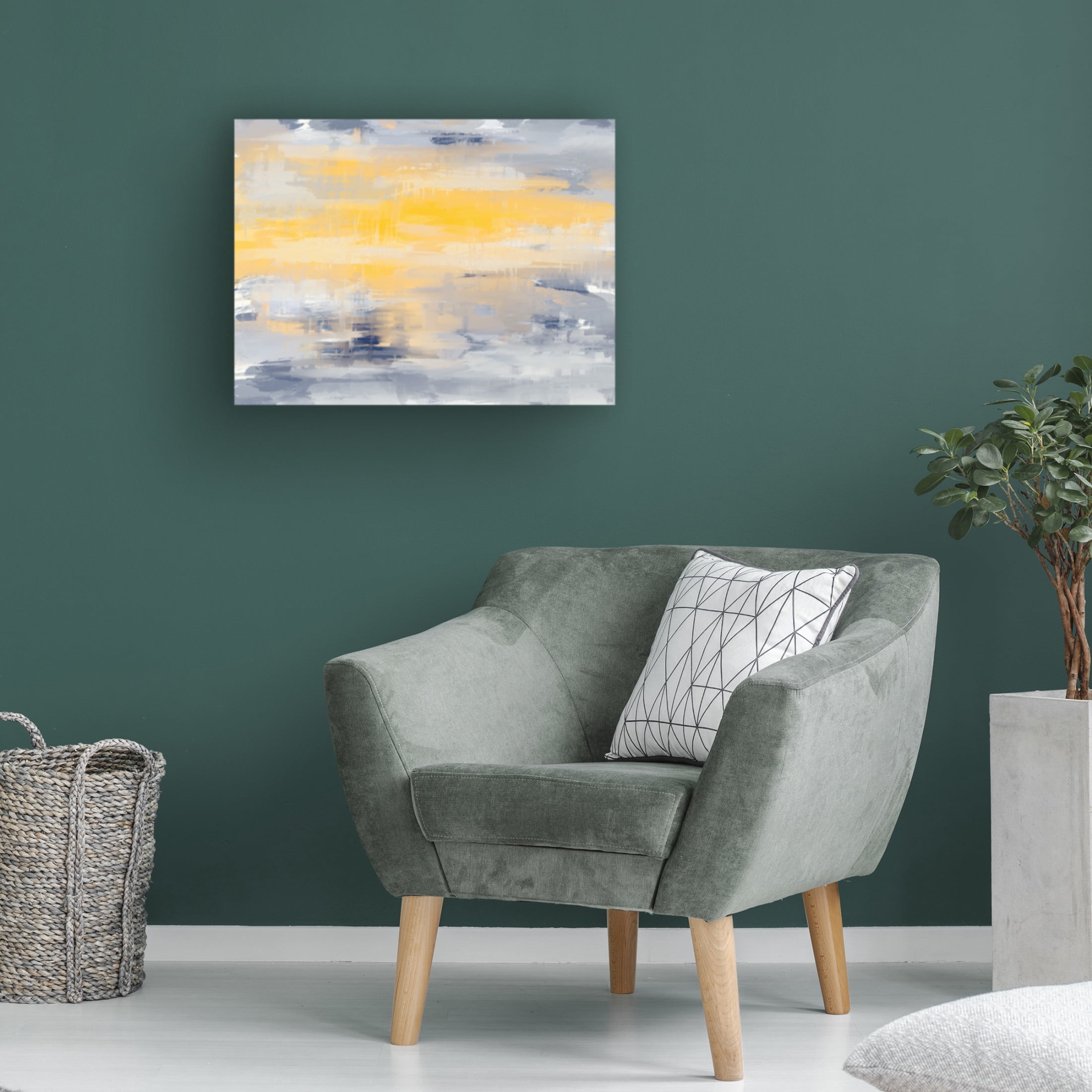 Canvas Wall Art - Line and Brush 'Bold And Gold 1' Wall Art for Living Room, Bedroom, or Office Décor by Trademark Fine Art - 24 x 18 Inches
