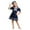 Navy%GC100, variant on SJLDQY Childrens Girls Sailor Dress Up Fashion Pleated Dress With Hat Outfits Party Stage Performance Trousers