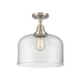 thumbnail image 4 of Innovations Lighting  Caden Bell - 1 Light 12" Flush Mount Clear/Brushed Satin Nickel, 4 of 5
