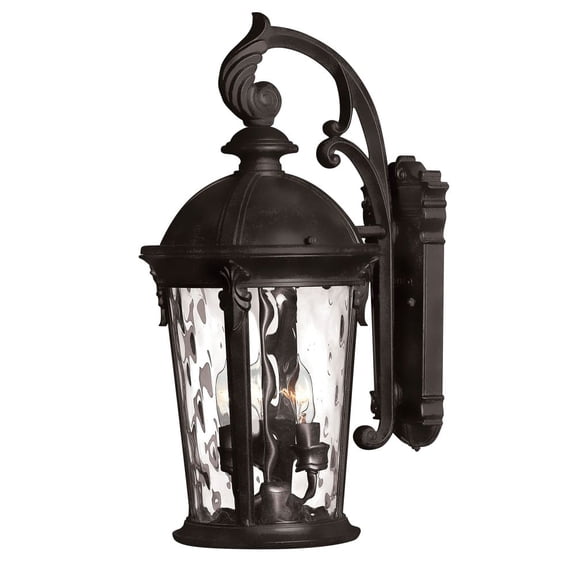 Hinkley Lighting 1898BK 20.75" Height 3-Light Lantern Outdoor Wall Sconce in Black from the Windsor Collection