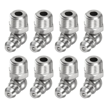 

Uxcell 8pcs 304 Stainless Steel 90 Degree Grease Fitting PT1/8 -28 SAE Thread Hydraulic Grease Nipple Accessories