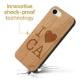 thumbnail image 3 of Case Yard Wooden Case Outside Soft TPU Silicone, Slim Fit Shockproof Wood Protective Phone Cover for Girls Boys Men and Women, Supports Wireless Charging Love CA Design case for iPhone-SE, 3 of 7