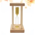 thumbnail image 2 of Reloj de arena amarillo con marco de madera de 5 minutos, temporizador de arena no muy preciso para niños., 2 of 7