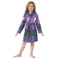 thumbnail image 6 of FORMRS Niños Bathrobe Unisex Hooded Robe Soft Plush Pajamas Sleepwear, Size 2-3T, Purple Street, 6 of 7