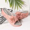 thumbnail image 2 of GERsome Sandals for Women Wedge Shoes Slip On Dressy Summer Comfortable Slides Sandals Hollow Out Flower Lightweight Sandals, 2 of 4