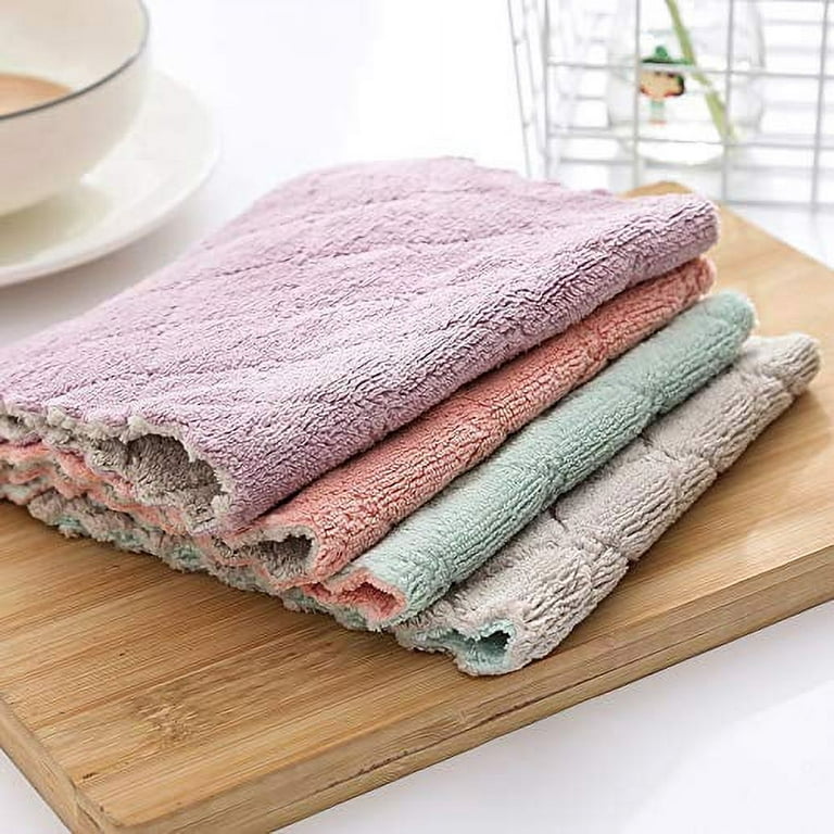 kimteny 12 Pack Kitchen Cloth Dish Towels, Premium Dishcloths, Super  Absorbent Coral Velvet Dishtowels, Nonstick Oil Washable Fast Drying  (Pink-Green) 