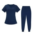 thumbnail image 1 of Conjunto médico para mujer, cuello en V, transpirable, clásico, con bolsillos, duradero y cómodo. XL, 1 of 9