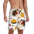 thumbnail image 2 of Kdxio Happy Thanksgiving Print Mens Sleep Shorts Bottoms Soft Comfy Pajama Wear Pants with Drawstring Pockets, 2 of 7