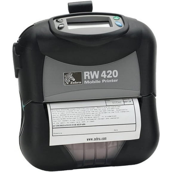 Restored Zebra RW 420 Mobile Direct Thermal Label Printer 4-Inch Portable Monochrome Printing, USB & Wireless - R4D-0UKC010N-00 (Refurbished)