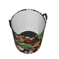 thumbnail image 3 of Balery Watercolor Tropical Flowers Round Laundry Basket with Handles Waterproof Freestanding Laundry Hamper for Clothes Toys in the Dorm and Family-Small, 3 of 8