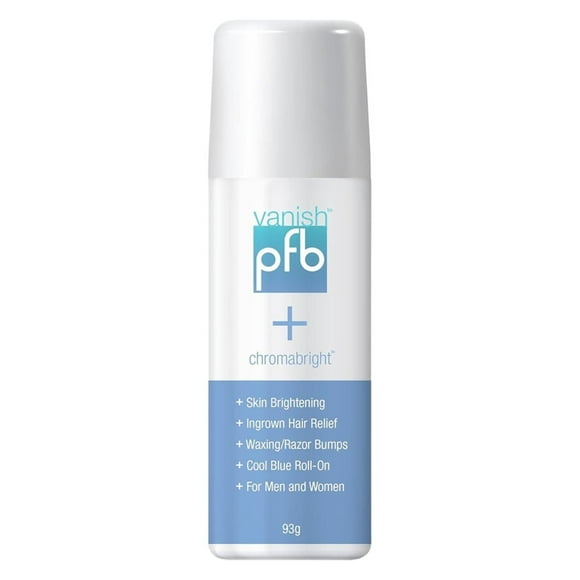 PFB Vanish Chromabright Razor Bump & Ingrown Hair Roll-On Treatment - Dark Spot Corrector for Smooth Skin, Prevents Razor Burns 93g