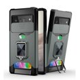 thumbnail image 1 of KOMI Étui Support Réglable avec Fente pour Support TPU+PC, Étui avec Anneau de Support à 360 °, Housse de Protection, Fenêtre Poussoir, Insert, Étui pour Carte de Téléphone Compatible avec Google Pixel 8 Pro 7A/6A/5A (Vert, Google Pixel 5A), 1 of 5