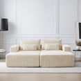 thumbnail image 2 of TUANLUO Chaise Lounge Indoor, 87" Oversized Upholstered Sectional Couch for Living Room, Corduroy 2-Seater Lounge Chair, No Assembly Required, Beige, 2 of 12