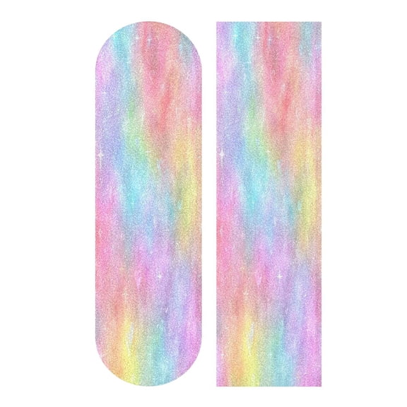 33"x9" Skateboard Grip Tape Protector Sheets Nonslip Protection Griptape Sheet for Outdoor Sports Pastel Rainbow Tie-dye