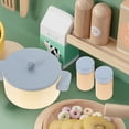 thumbnail image 3 of PTOOTP Children Simulation Cooking Utensils Wooden Cookware Set Blue Pots Hand Eye Coordination Training 1 Set, 3 of 5