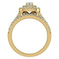 thumbnail image 3 of 14K Gold Wedding Rings Set Diamond Bridal Sets Cushion Halo Style 1.10 CTW (G,SI), 3 of 5