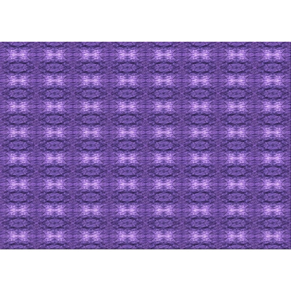 Ahgly Company Indoor Rectangle Patterned Purple Amethyst Purple Area Rugs, 5' x 7'