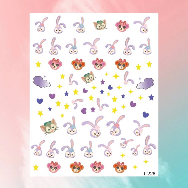 1 Uds. Pegatinas de uñas de dibujos animados de Disney, venta al por mayor, pegatinas para decoración de uñas de pasta impermeable, serie de Anime de princesa Mickey, decoración de uñas Deng Xun unisex