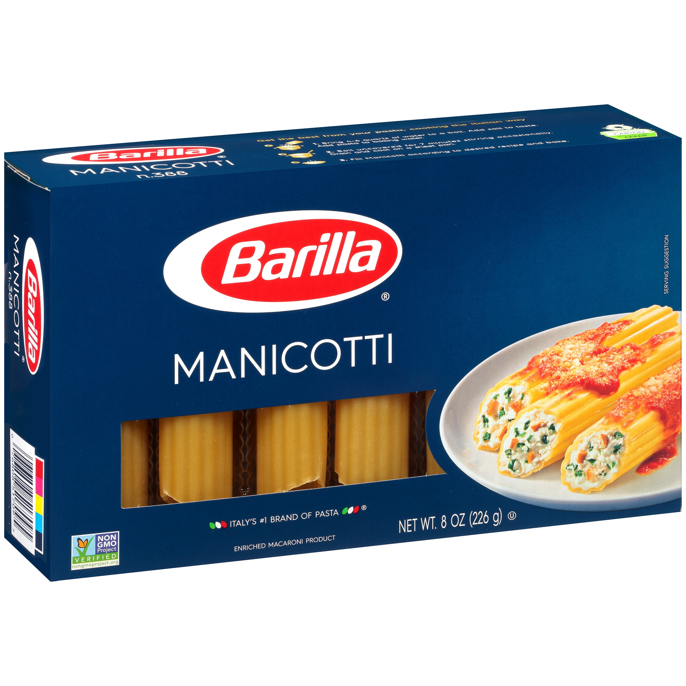 Barilla Manicotti Pasta, 8 oz by Barilla America, Inc.