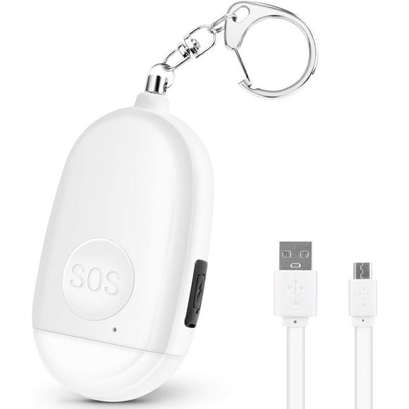 Safesound Personal Alarm Siren Song- 130dB Self Defense Alarm Keychain Emergency LED Flashlight with USB Rechargerable - Security