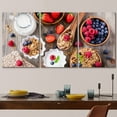 thumbnail image 3 of wall26 - 3 Piece Canvas Wall Art - Breakfast with Muesli, Berries, Crisp Bread and Yogurt - Modern Home Art Stretched and Framed Ready to Hang - 16"x24"x3 Panels, 3 of 5