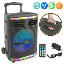 Pyle PPHP1044B Portable Bluetooth Speaker System with Flashing Party Lights