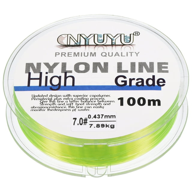 Uxcell 109Yard 17Lb Fluorocarbon Coated Monofilament Nylon Fishing Line Light Yellow