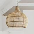 thumbnail image 5 of Arturesthome Boho Home Decor Kitchen Island Rattan Bamboo Pendant Light Basket Weave Linear Chandelier, 5 of 9