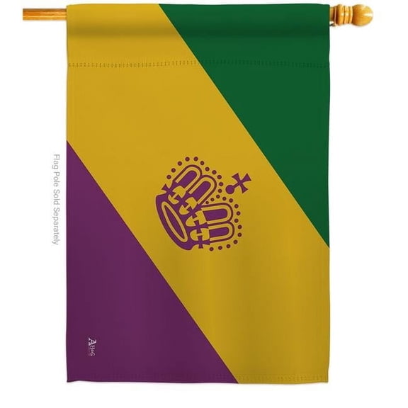 Americana Home & Garden  Mardi Gras Springtime Double-Sided Garden Decorative House Flag, Multi Color