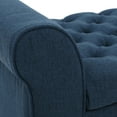 Noble House Amanda Dark Blue Fabric Armed Storage Bench
