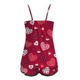 thumbnail image 4 of Afdoent Women's Pajamas Ladies Valentine's Day Graphic Printed Sexy Sleeveless Strap Top Shorts Set Fashion Casual 2 Piece Set Charming, 4 of 5