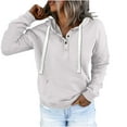 thumbnail image 5 of Frostluinai Women's Button Up Hoodies Drawstring Long Sleeve Casual Pullover Basic Solid Color Sweatshirts Oversized Hoodies with Pocket, 5 of 7