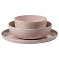 thumbnail image 2 of Gibson Home Candy Skies 12 Piece Unbreakable Wheat Straw Melamine Plates and Bowls Dinnerware Set - Outdoor, Camping, & Everyday Use - Matte Exterior/Shiny Interior Pink, 2 of 10