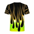 thumbnail image 6 of Patlollav Womens Crewneck Short Sleeve Flame Printed Pattern Casual Tops Blouse Print Shirts, 6 of 6