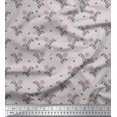 thumbnail image 1 of Soimoi Gray Poly Georgette Fabric Artistic Leaf & Floral Print Fabric by the Yard 42 Inch Wide, 1 of 3