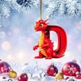 thumbnail image 2 of Red Dragon Baby with Monogram Letter "D" Christmas Ornament - Personalized Acrylic Hanging Pendant for Fantasy Themed Holiday Tree Decor,D, 2 of 4