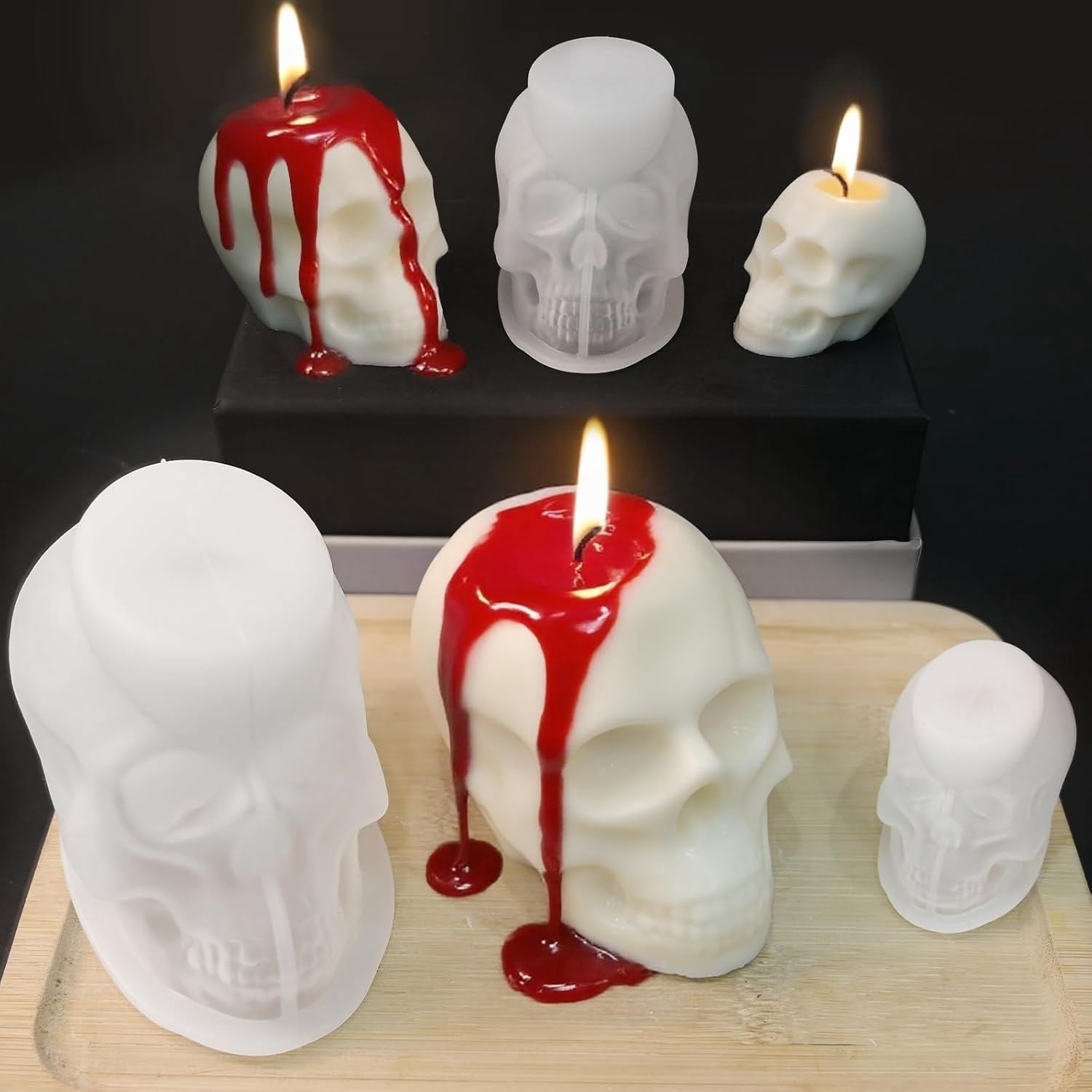 3D Skull Silicone Mold for Resin Candle Soap and Whiskey Ice Making