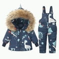 thumbnail image 4 of UAYOTSE Toddler Adorable Dinosaur Print Snowsuit Baby Boys Girls Winter Ski Suits Clothes Warm Hooded Jacket and Bib Pants,Sizes 1-2 Years, 4 of 4
