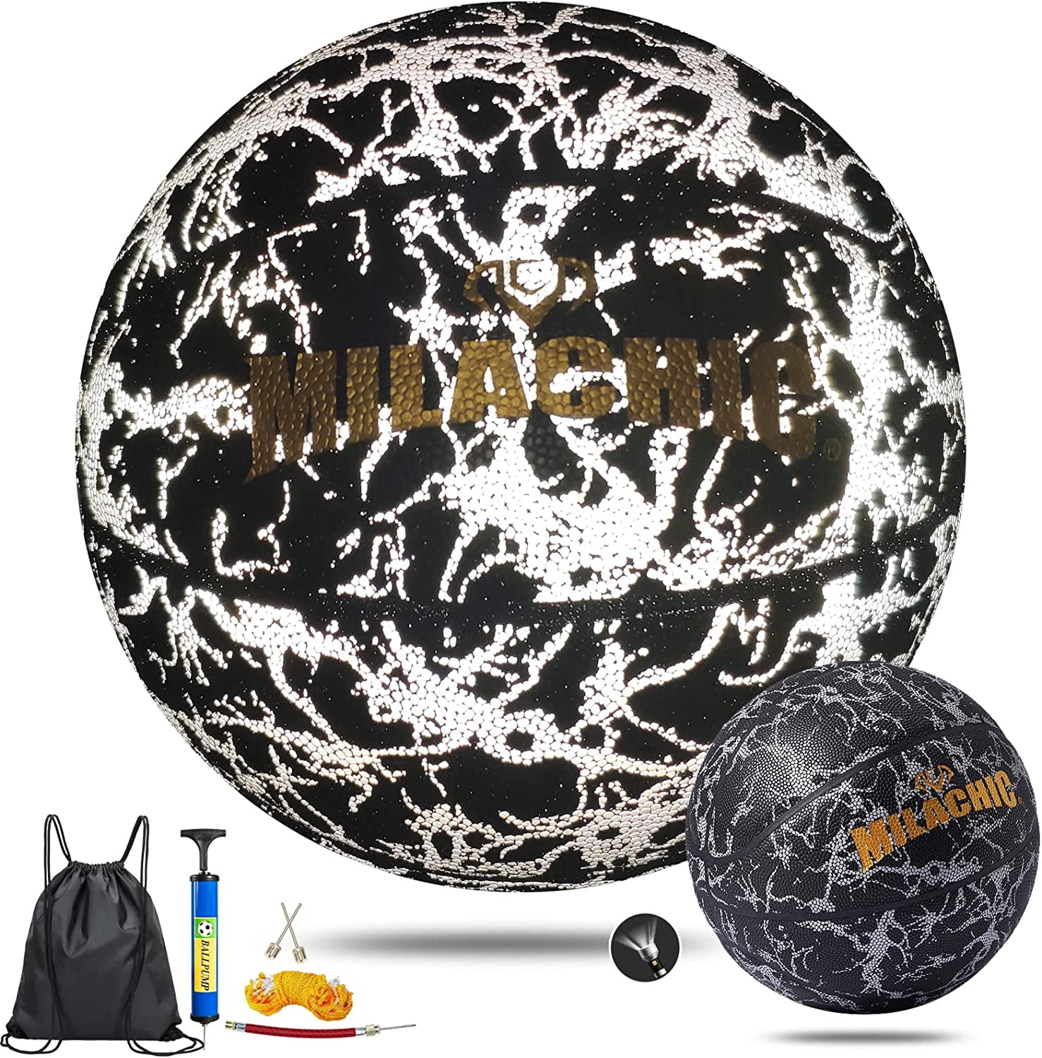 KPASON Customized Basketball, Custom Name or Photos on Basketball, Personalized Holographic Basketball Indoor Outdoor Official Size 7/29.5", Special Basketball Gifts for Boys, Girls, Men, Women