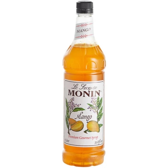 Monin - Mango Syrup, Tropical and Sweet, Great for Cocktails, Sodas, and Lemonades, Gluten-Free, Non-GMO (1 Liter, 33.8 fl.oz)