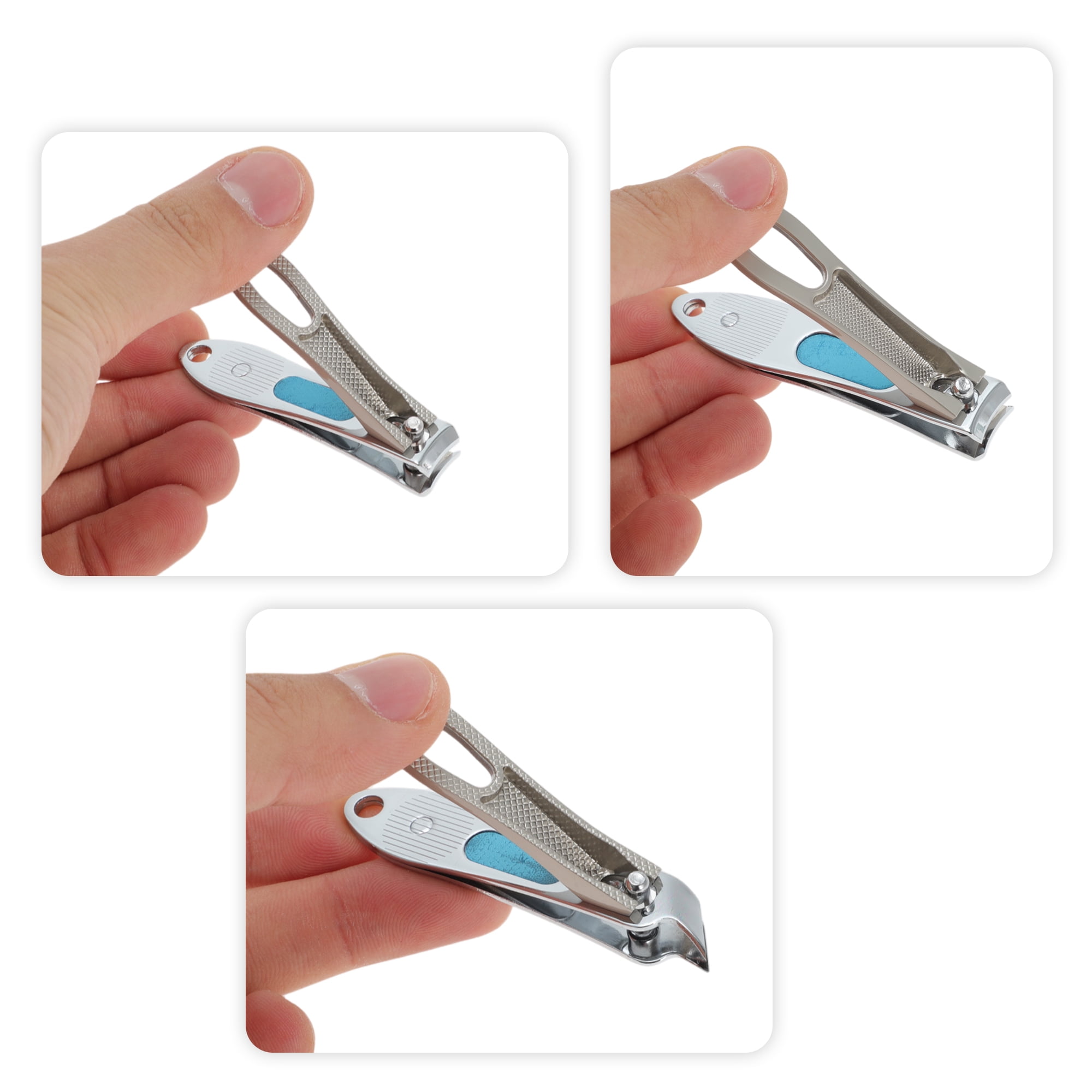 Unique Bargains 3pcs Portable Nail Clippers Set with Ergonomic Design 3.15"