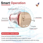 Hearing Aids for Seniors, Invisible Hearing Amplifiers with Noise Cancelling, Rechargeable Hearing Aids, Comfort In-ear Hearing Devices for Severe Hearing Loss Adults
