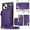 Purple, variant on TECH CIRCLE For iPhone 7 / 8 / SE 2022 & 2020 Wallet Case,Card Holder Phone Case for Women, Zipper PU Leather Purse Kickstand Folio Flip Case with Crossbody Strap for Apple iPhone 7 / 8 / SE,Darkgreen